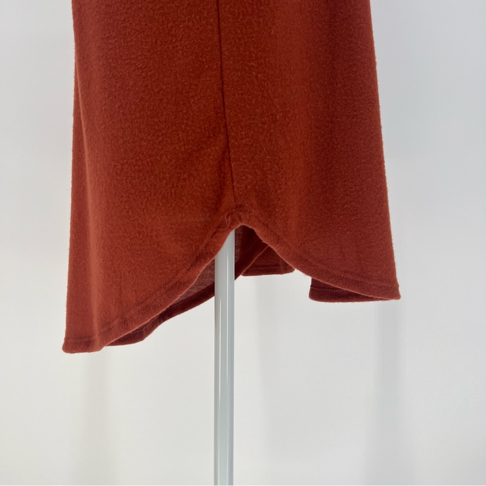 Sew In Love Womens Small V Neck Long Sleeve Tunic Toasted Pumpkin Fuzzy Texture - Picture 8 of 13
